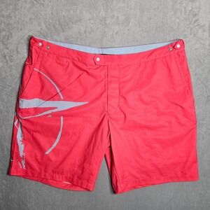 B Draddy Swim Trunks Mens XXL Pink Mesh Lined Graphic Print Owen Shorts‎ Golf